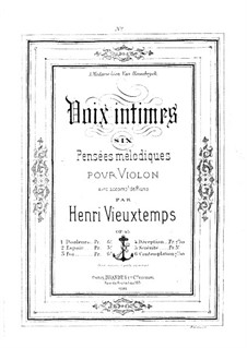 Voix intimes for Violin and Piano, Op.45: Сольная партия by Анри Вьетан