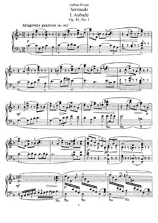 Серенада. Пять пьес для фортепиано, Op.45: Для одного исполнителя by Артур Фут