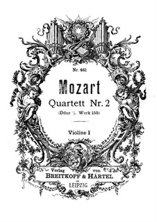 Струнный квартет No.2 ре мажор, K.155: Партия I скрипки by Вольфганг Амадей Моцарт