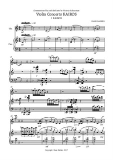 Violin Concerto Kairos for violin and orchestra: I Kairos. Edition for violin and piano by Hans Bakker