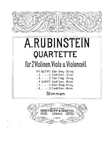 Квартет для струнных No.6 ре минор, Op.47 No.3: Скрипка I by Антон Рубинштейн