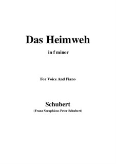 Das Heimweh, D.851 Op.79 No.1: Для голоса и фортепиано (F minor) by Франц Шуберт