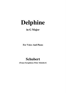 Две сцены из спектакля 'Lacrimas' Шютца, D.857 Op.124: No.2 Delphine, for voice and piano (G Major) by Франц Шуберт