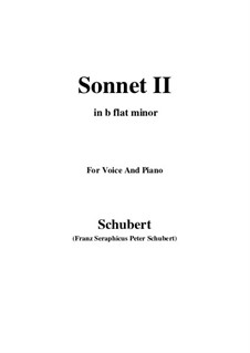 Сонет No.2 соль минор, D.629: For voice and piano (b flat minor) by Франц Шуберт