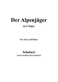 Альпийский охотник, D.524 Op.13 No.3: Для голоса и фортепиано (G Major) by Франц Шуберт