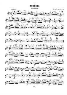Шесть салонных пьес для скрипки и фортепиано, Op.135: No.2 Скерцо – Партия скрипки by Луи Шпор