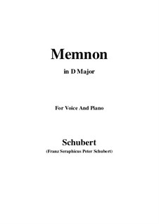 Memnon, D.541 Op.6 No.1: Для голоса и фортепиано (D Major) by Франц Шуберт