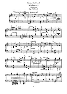 Marionettes. Eight Little Piano Pieces, Op.38: Для одного исполнителя by Эдвард Макдоуэлл