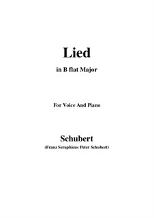 Песня для голоса и фортепиано, D.284: B flat Major by Франц Шуберт