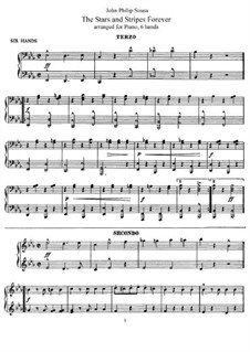 Звёзды и полосы навсегда: For piano six hands by Джон Филип Суза