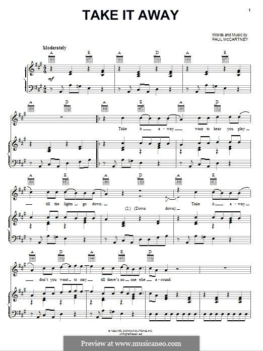 Take It Away: Для голоса и фортепиано (или гитары) by Paul McCartney