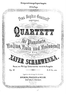 Фортепианный квартет фа мажор, Op.37: Партия виолончели by Ксавьер Шарвенка