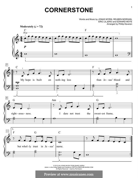 Cornerstone (Hillsong): Для фортепиано by Jonas Myrin, Reuben Morgan, Eric Liljero