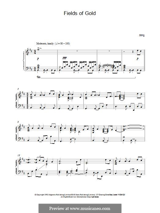 Fields of Gold: Для фортепиано by Sting