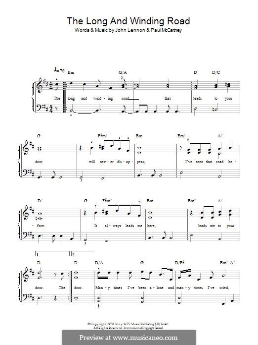 The Long and Winding Road (The Beatles): Для фортепиано by John Lennon, Paul McCartney