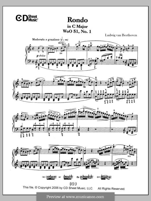 Два рондо для фортепиано, Op.51: Rondo No.1 by Людвиг ван Бетховен