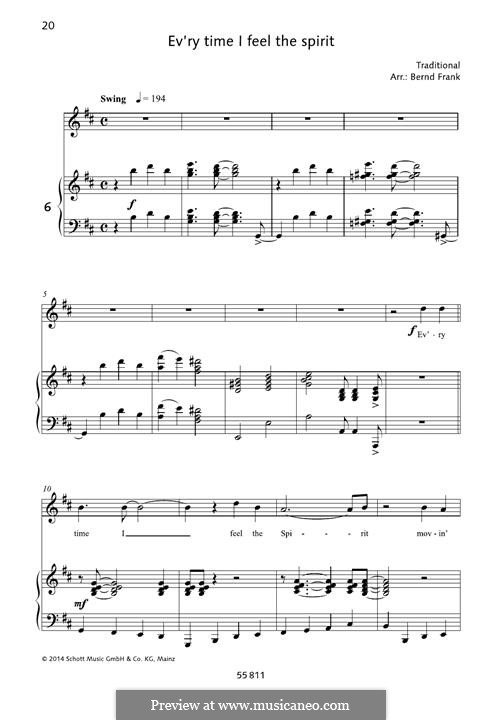 Every Time I Feel the Spirit: Для голоса и фортепиано by folklore