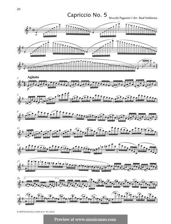 Двадцать четыре каприса, Op.1: Caprice No.5 by Никколо Паганини