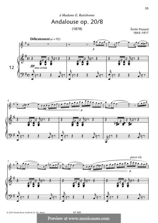 Двадцать пять пьес, Op.20: No.8 Andalouse by Эмиль Пессард