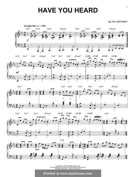 Have You Heard: Для фортепиано by Pat Metheny