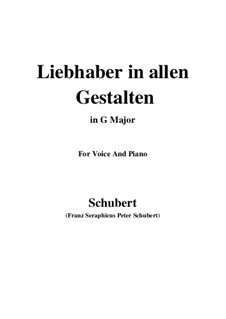 Liebhaber in allen Gestalten (A Lover in All Guises), D.558: Для голоса и фортепиано (G Major) by Франц Шуберт