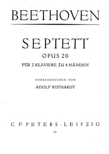 Септет для духовых и струнных, Op.20: Версия для фортепиано в 4 руки by Людвиг ван Бетховен