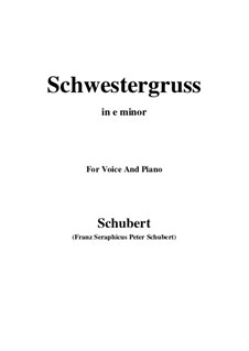 Schwestergruss (Sister's Greeting), D.762: E minor by Франц Шуберт