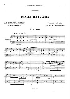 Осуждение Фауста, H.111 Op.24: Menuet des Follets, for two pianos eight hands – piano II part by Гектор Берлиоз