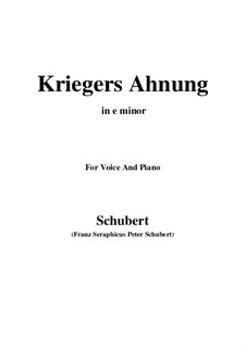 No.2 Предчувствие воина: For voice and piano (e minor) by Франц Шуберт