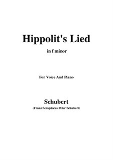 Song of Hippolytus, D.890: F minor by Франц Шуберт