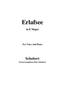 Озеро Эрлаф, D.586 Op.8 No.3: Для голоса и фортепиано (E Major) by Франц Шуберт