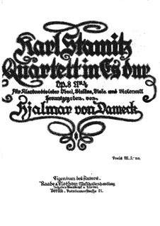 Квартет для кларнета (или гобоя) и струнных No.4, Op.8: Партия скрипки by Карл Стамиц