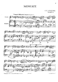 Шесть лёгких пьес для скрипки и фортепиано, Op.155: No.1 Менуэт by Чарлз Виллиерс Стэнфорд
