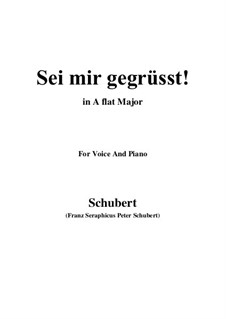 Sei mir gegrüsst (I Greet You), D.741 Op.20 No.1: Для голоса и фортепиано (A Flat Major) by Франц Шуберт