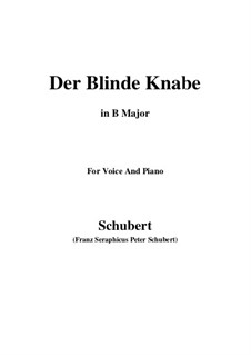 Der blinde Knabe (The Blind Boy), D.833 Op.101 No.2: For voice and piano (B Major) by Франц Шуберт