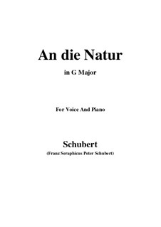An die Natur (To Nature), D.372: G Major by Франц Шуберт