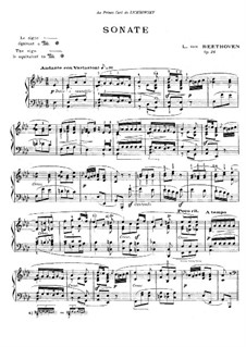 Соната для фортепиано No.12 ля-бемоль мажор, Op.26: Для одного исполнителя by Людвиг ван Бетховен
