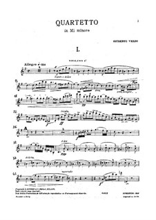 Струнный квартет ми минор: Партии by Джузеппе Верди