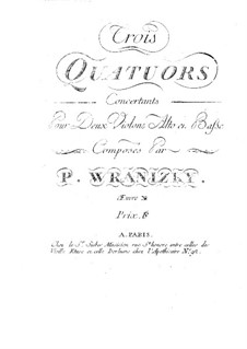 Шесть струнных квартетов, Op.10: Квартеты No.1-3 – партии by Пауль Враницкий