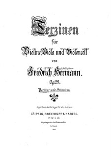 Terzinen für Violine, Bratsche und Cello, Op.25: Партитура by Фридрих Германн