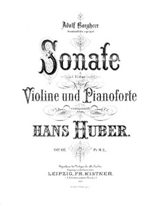 Соната для скрипки и фортепиано ми мажор, Op.112: Партитура для двух исполнителей by Ханс Хубер