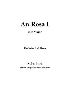 An Rosa (To Rosa), D.315: B Major by Франц Шуберт