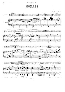 Соната для скрипки и фортепиано, Op.8: Партитура by Gustav Jenner