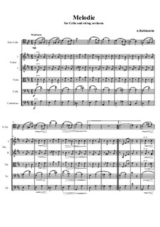 Две мелодии, Op.3: Melody No.1, for cello and string orchestra by Антон Рубинштейн