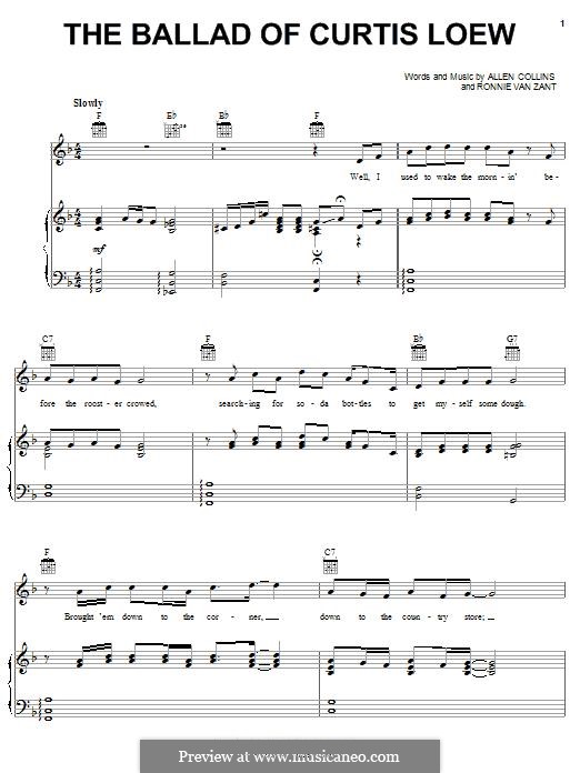 The Ballad of Curtis Loew (Lynyrd Skynyrd): Для голоса и фортепиано (или гитары) by Allen Collins, Ronnie Van Zant
