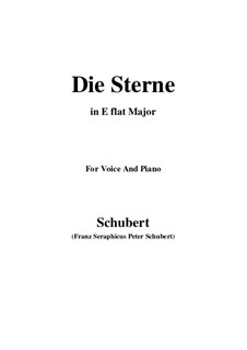 Die Sterne (The Stars), D.939 Op.96 No.1: Для голоса и фортепиано (E Flat Major) by Франц Шуберт