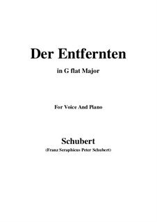 Der Entfernten (To the Distant Beloved), D.350: G flat Major by Франц Шуберт