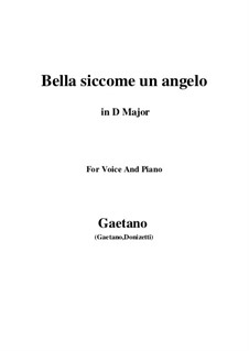 Дон Паскуале: Bella siccome un angelo (D Major) by Гаэтано Доницетти