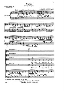 Ночь, Op.114: Клавир с вокальной партией by Камиль Сен-Санс