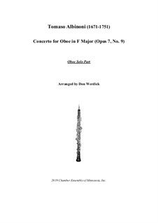 Concerto No.9 in F Major: For oboe and string orchestra – solo part by Томазо Альбинони